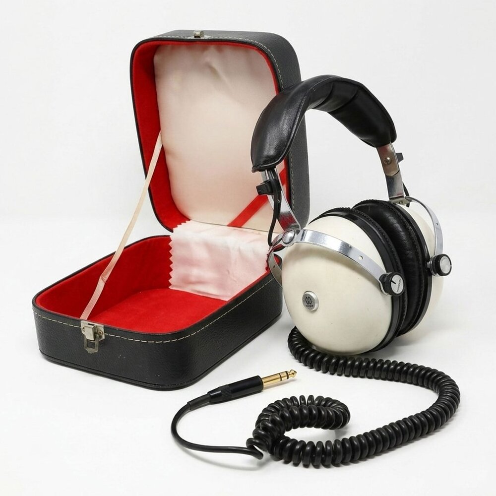 Vintage Pioneer SE-50 2-Way Stereo Headphones Adjustable with Case 70s Retro